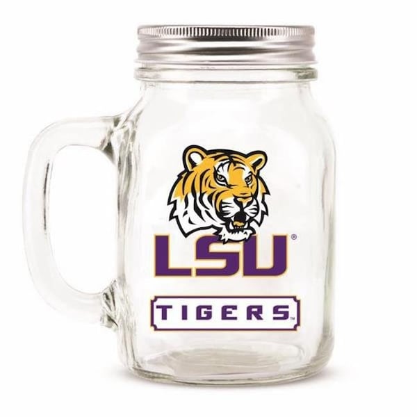 Duck House Sports LSU Tigers Mason Jar Glass With Lid 9413101913 - main